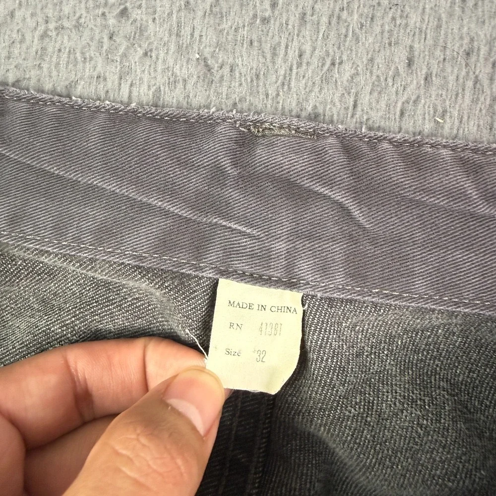 RRL Ralph Lauren Jeans Mens 32x30 Gray Denim Distressed 13 Star Donut Buttons